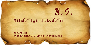 Mihályi István névjegykártya